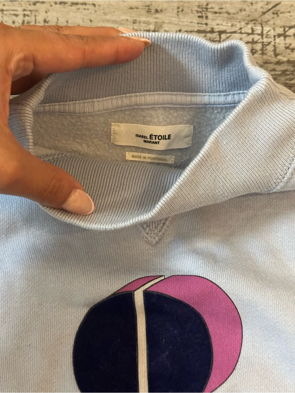 Isabel Étoile Marant Logo Graphic Crewneck Sweatshirt – Baby Blue - Picture 2 of 3